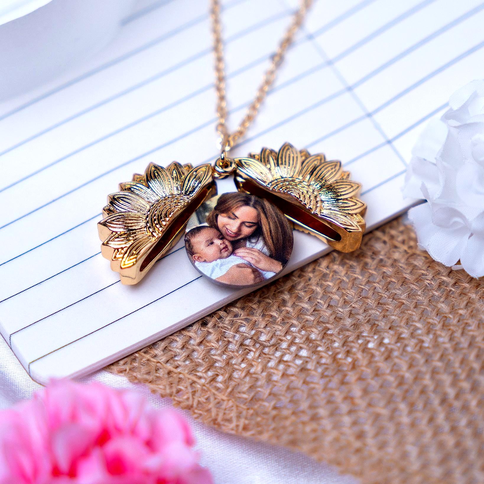 Sunflower Colored Photo Necklace