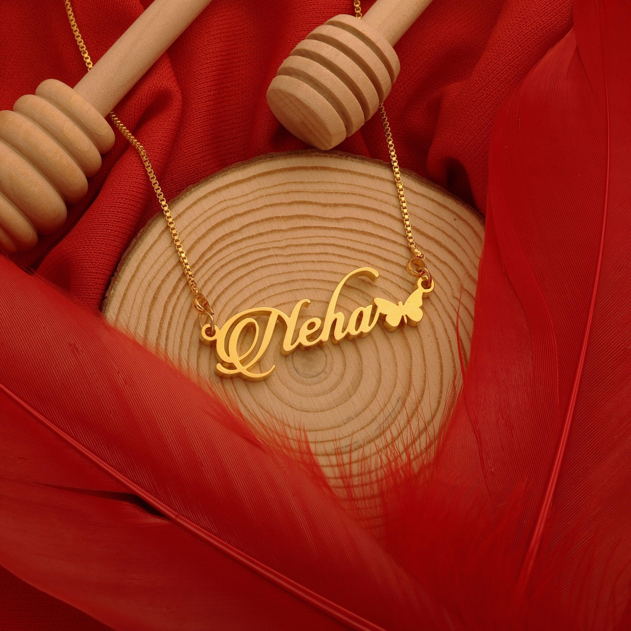 Candlescript Butterfly Style Name Necklace