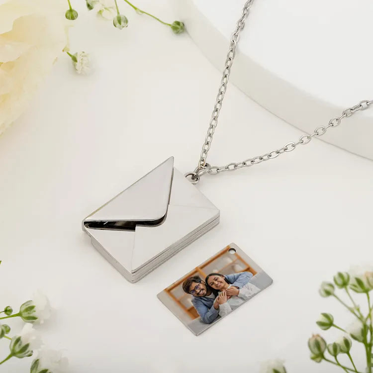 Envelope Colored Photo Necklace
